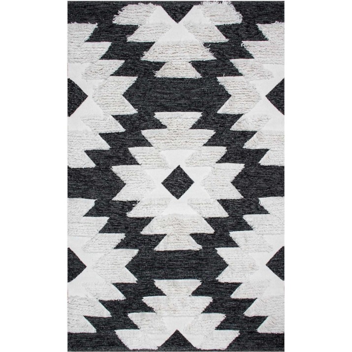 Covor Eko Hali Afro Kilim 01 Black White 1.60x2.30m