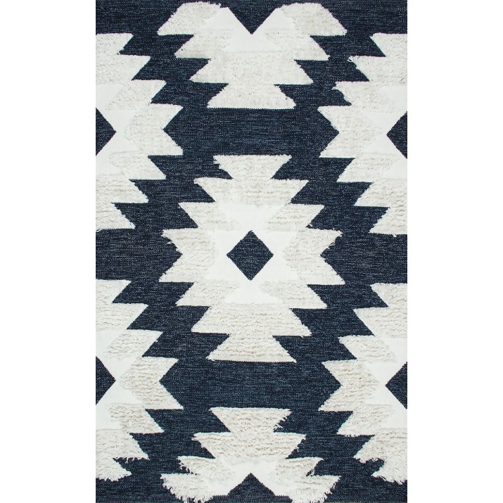 Covor Eko Hali Afro Kilim 01 Navy White 1.20x1.80m
