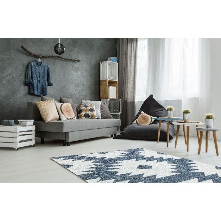 Ковёр Eko Hali Afro Kilim 01 Sky Blue White 1.20x1.80m