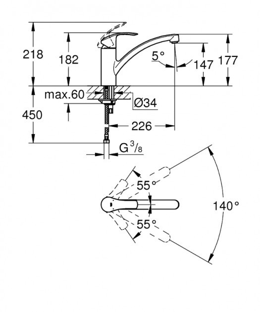 Baterie bucătărie Grohe Eurosmart (33281002)