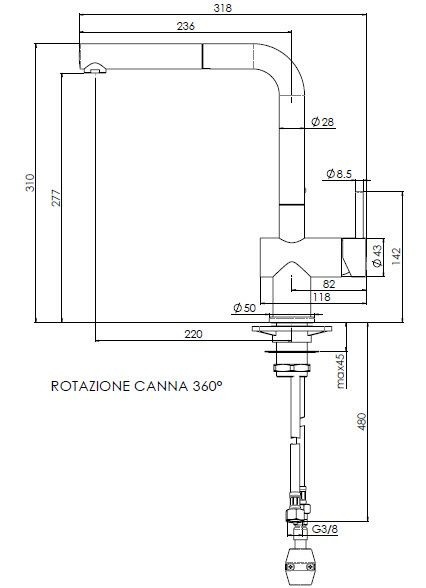 Смеситель для кухни Reginox Cedar Black Chrome