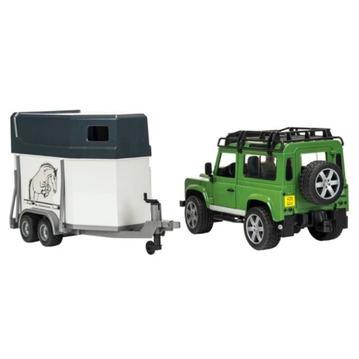 Mașină Bruder Land Rover Defender with horse trailer (02592)