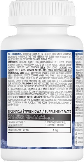 Пищевая добавка Ostrovit Melatonin 300tab