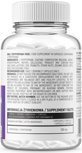 Аминокислоты Ostrovit Tryptophan Vege 90cap