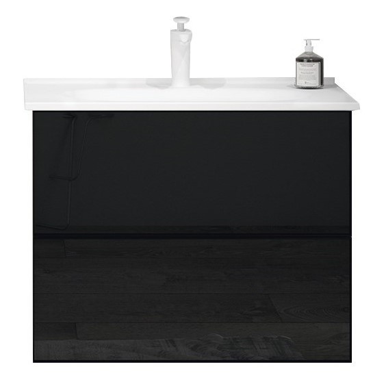 Dulap cu lavoar Orka Lucca 80 Legnano Blackglass (03287)