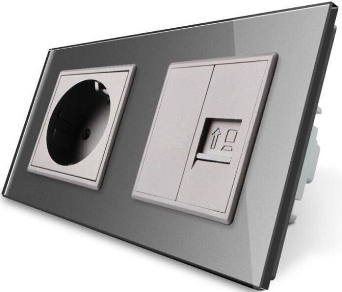 Priză Livolo VL-C7-C1EU/1C-15 Gray