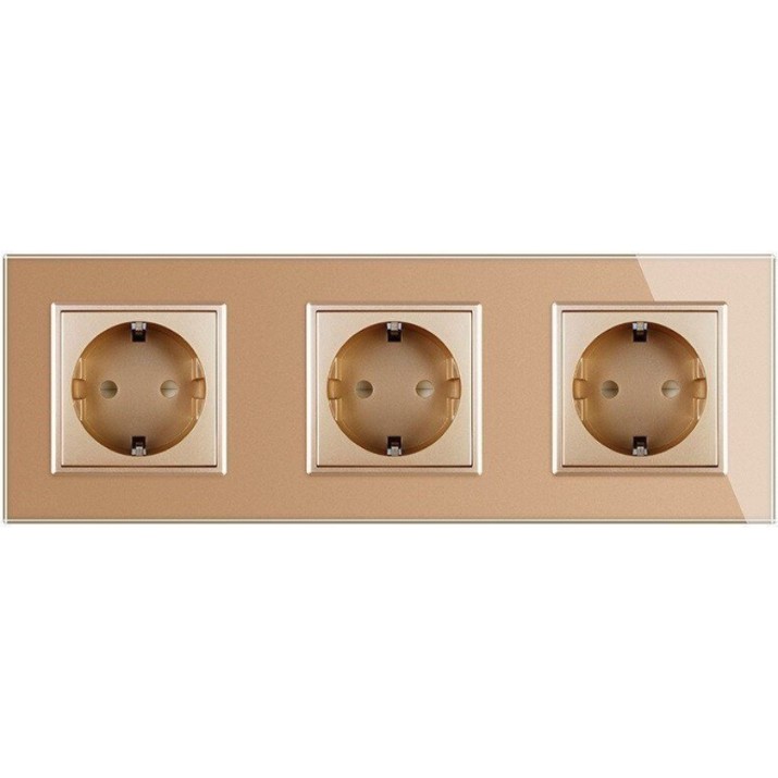 Розетка Livolo VL-C7C3EU-13 Gold
