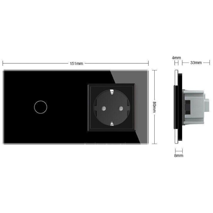 Выключатель Livolo VL-C701/C1EU-12 Black