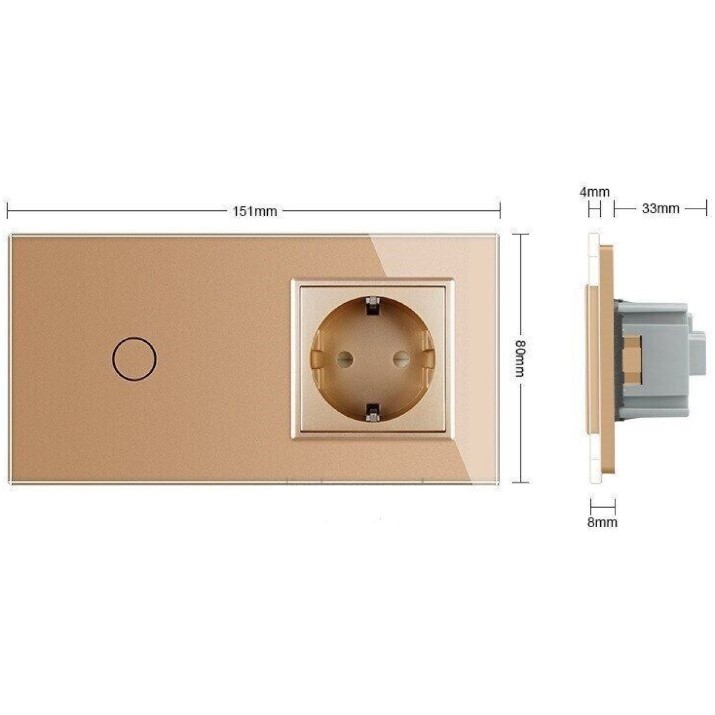 Выключатель Livolo VL-C701/C1EU-13 Gold