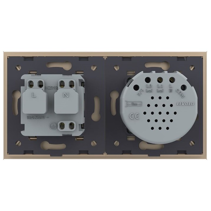 Выключатель Livolo VL-C701/C1EU-13 Gold