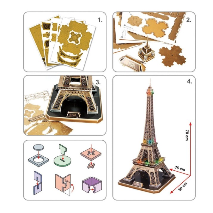 3D пазл CubicFun Eiffel Tower LED (L091h) 