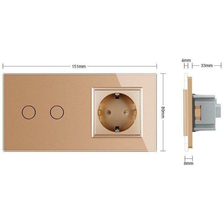 Intrerupator Livolo VL-C702/C1EU-13 Gold