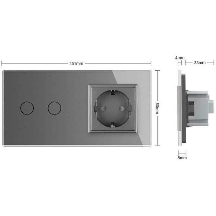 Intrerupator Livolo VL-C702/C1EU-15 Gray