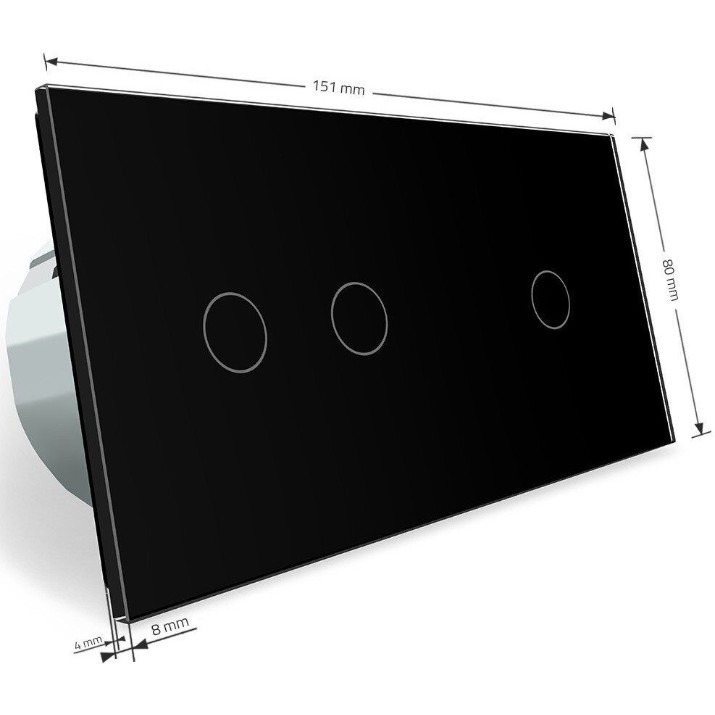 Выключатель Livolo VL-C701C702-12 Black