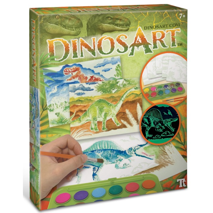 Carte de colorat pentru copii DinosArt Magic Watercolor