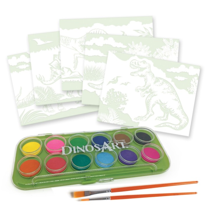 Carte de colorat pentru copii DinosArt Magic Watercolor