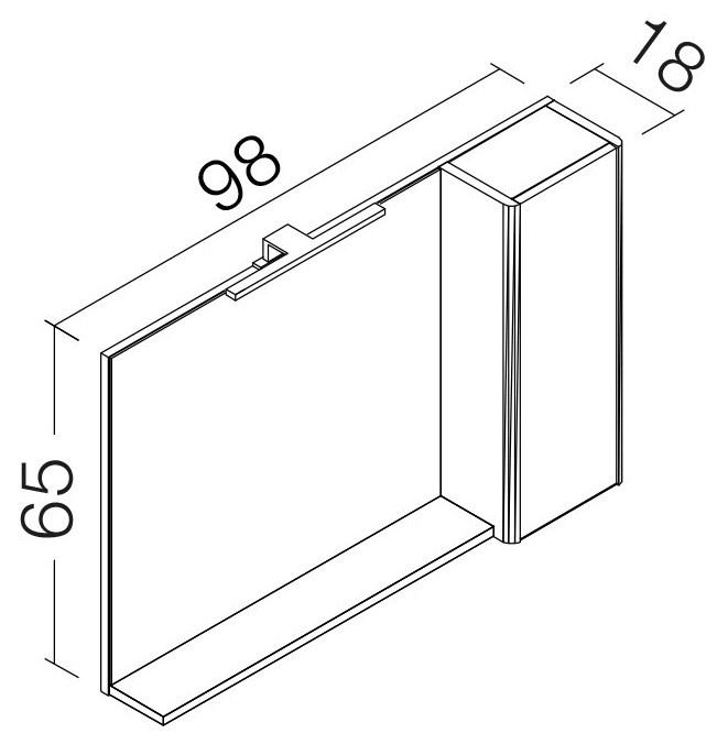 Шкаф с зеркалом Orka Duden 100 Odeon White Oak (06055)