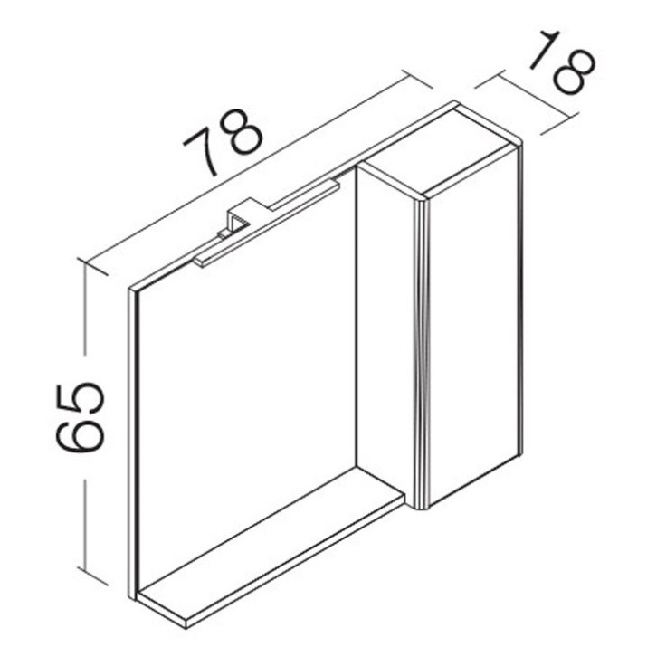Dulap cu oglindă Orka Duden 80 Odeon White Oak (06082)