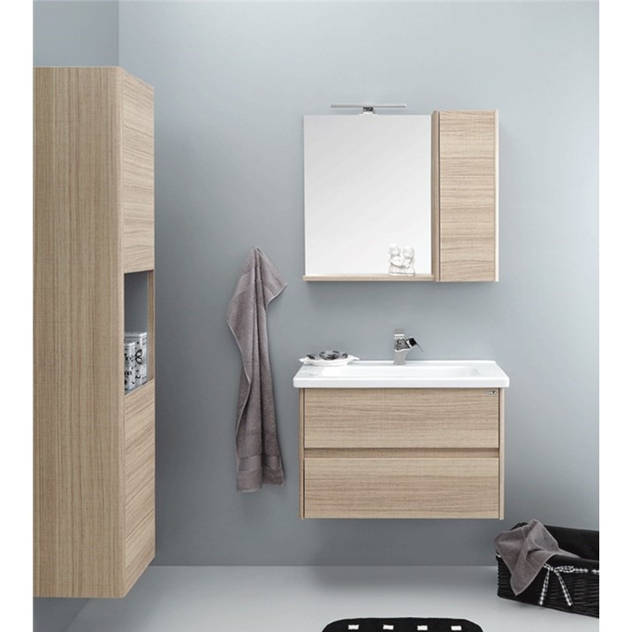 Шкаф с зеркалом Orka Duden 80 Odeon White Oak (06082)