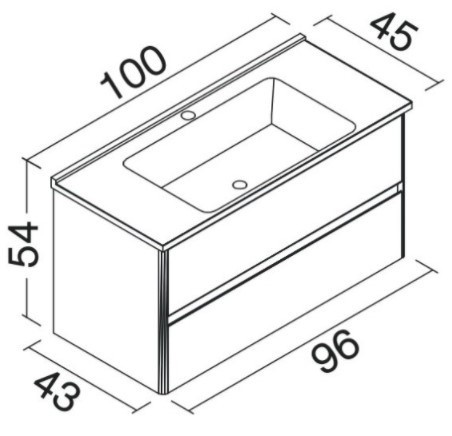 Dulap cu lavoar Orka Duden Stone 100 Venato (06069)