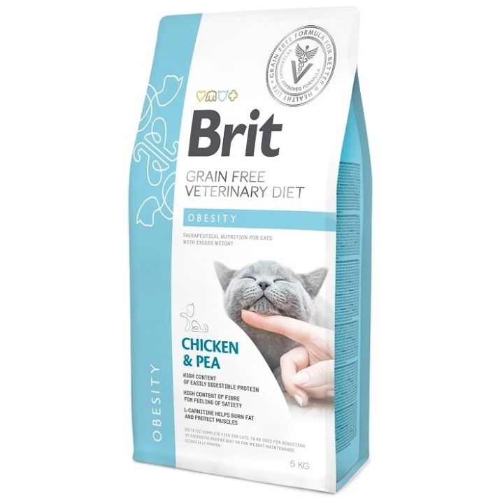 Hrană uscată pentru pisici Brit Grain Free Veterinary Diet Obesity 5kg