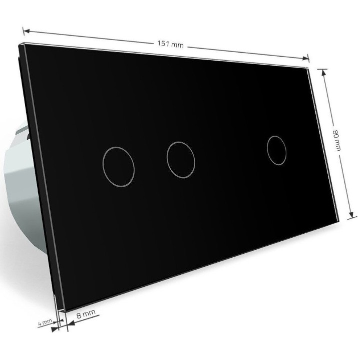 Выключатель Livolo VL-C701SC702S-12 Black