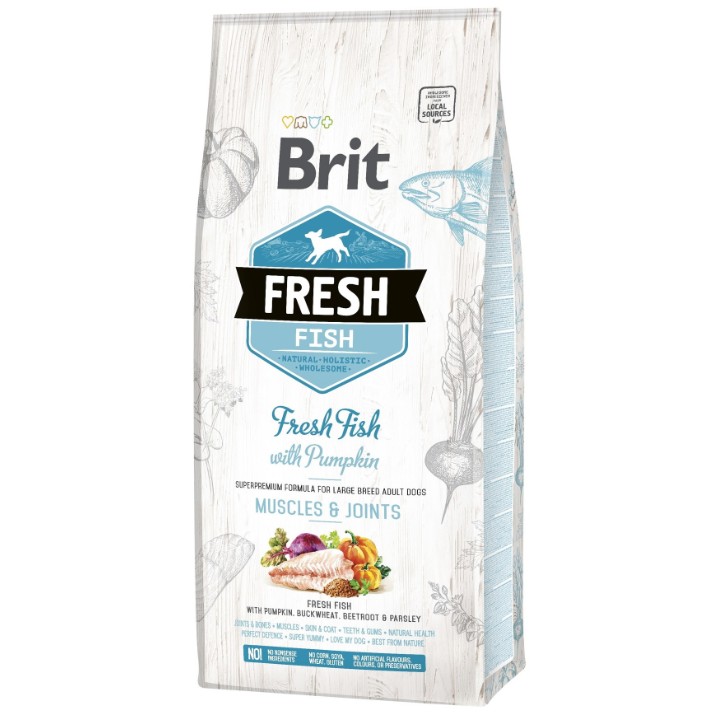 Hrană uscată pentru câini Brit Fresh Adult Fish & Pumpkin 12kg 