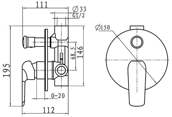 Смеситель для душа Ferro Tina 38050R.1