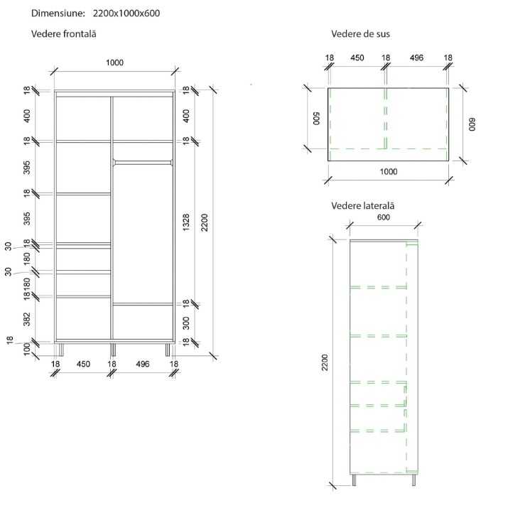 Шкаф-купе Mobildor-Lux Aron 100x220 Oak Sonoma (aron595) K2