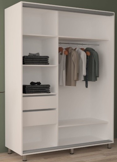 Dulap cu uşi glisante Mobildor-Lux Aron 170x220 White (aron936) K3