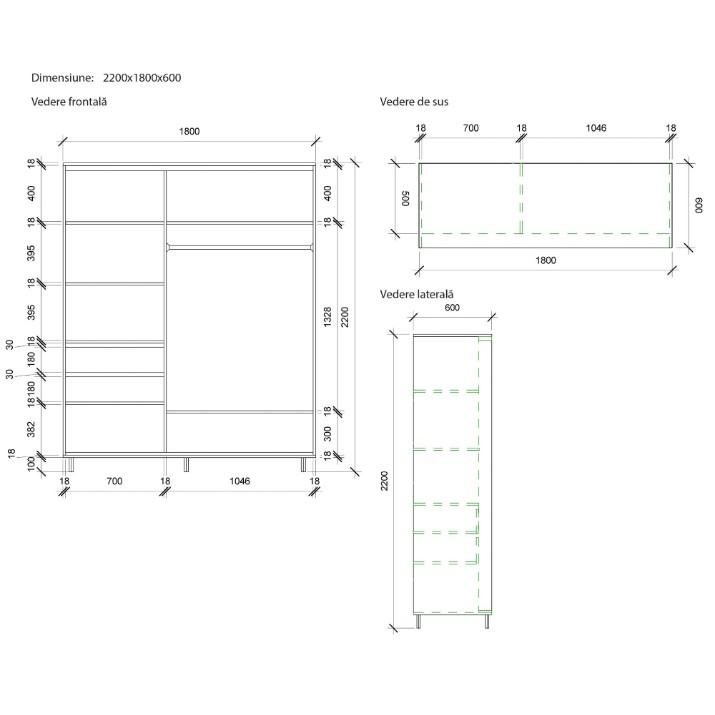 Шкаф-купе Mobildor-Lux Aron 180x220 White (aron2010) K3