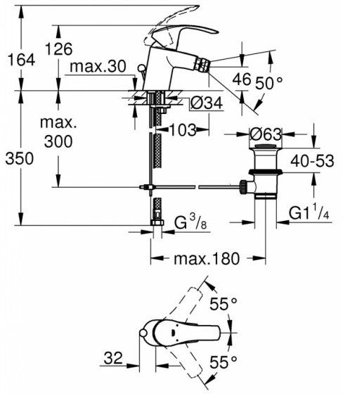 Смеситель для биде Grohe Eurosmart (32929002)