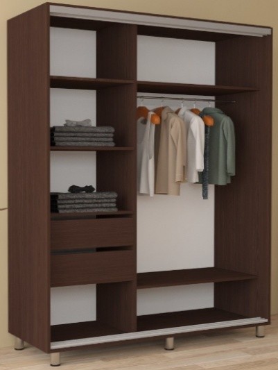 Dulap cu uşi glisante Mobildor-Lux Aron 200x220 (2226 Wenghe) K2