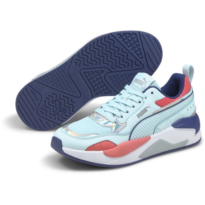 Adidași pentru dame Puma X-Ray 2 Square Iri Wmn'S Blue Glow/Sun Kissed Coral/Puma Silver 38