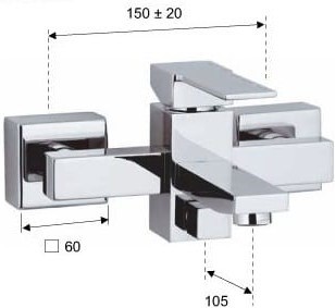 Смеситель для ванны Remer Qubika 05