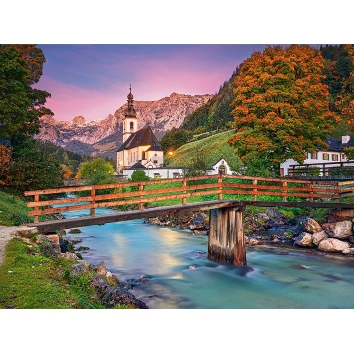 Puzzle Castorland 2000 Sunset In Ramsau (C-200801)