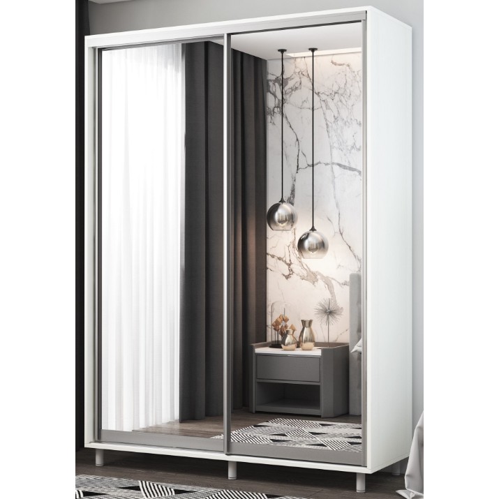 Шкаф-купе Mobildor-Lux Aron-S Mirror 100x220 White (arons3896)