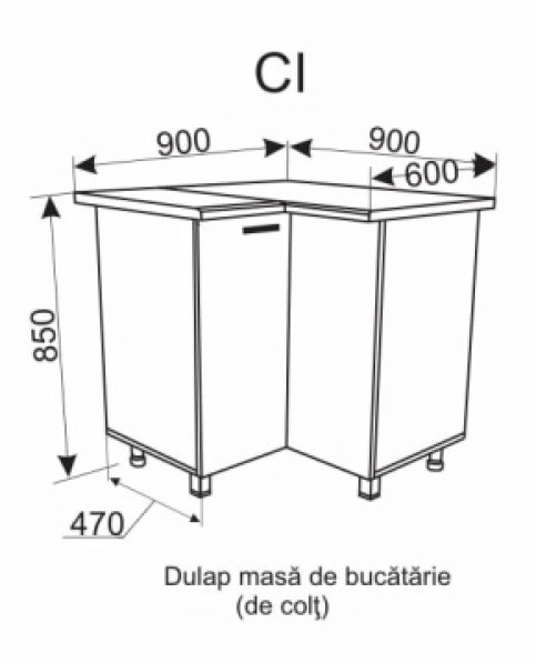 Bucatarie modulara Ambianta Fresh 900 Cappuccino