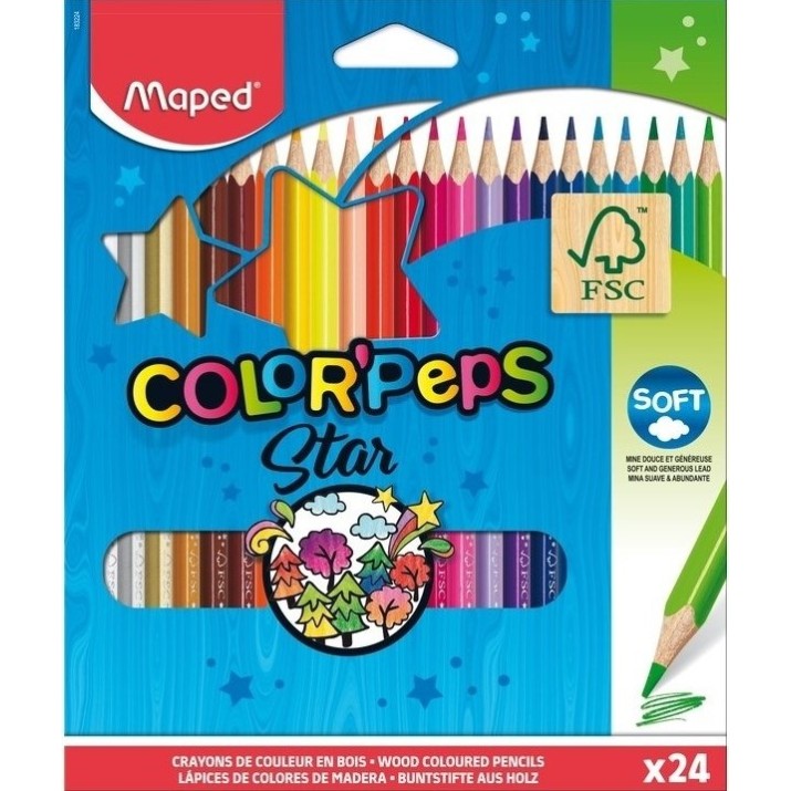 Creioane colorate Maped Star 24pcs
