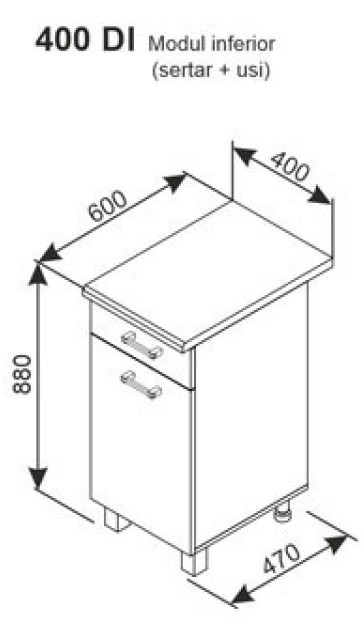 Кухонный модуль Ambianta Iris 400 DI Alb Samoa