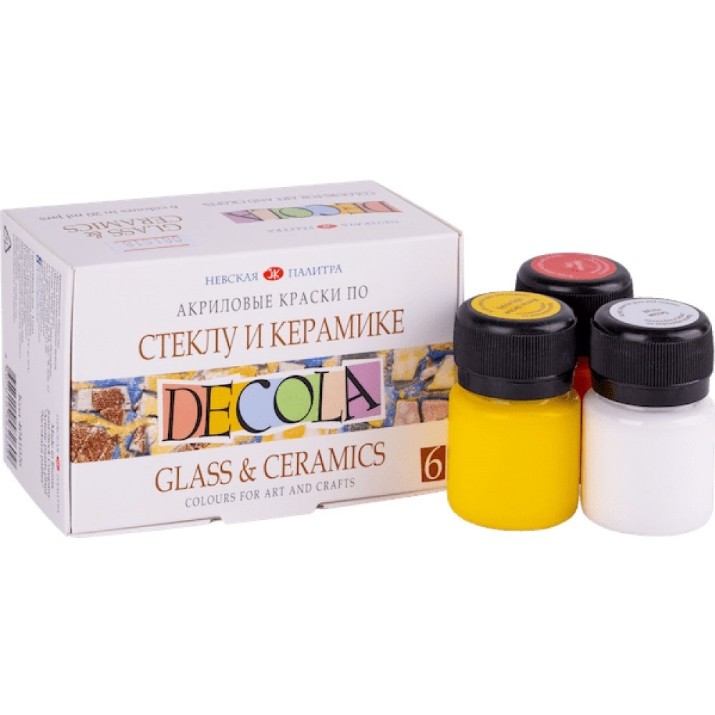 Художественные краски Nevskaya Palitra Decola Glass & Ceramics 6 Colors 20ml