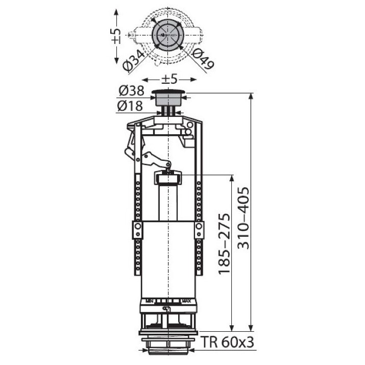 Сливная арматура Alcaplast A2000 6L (3811)