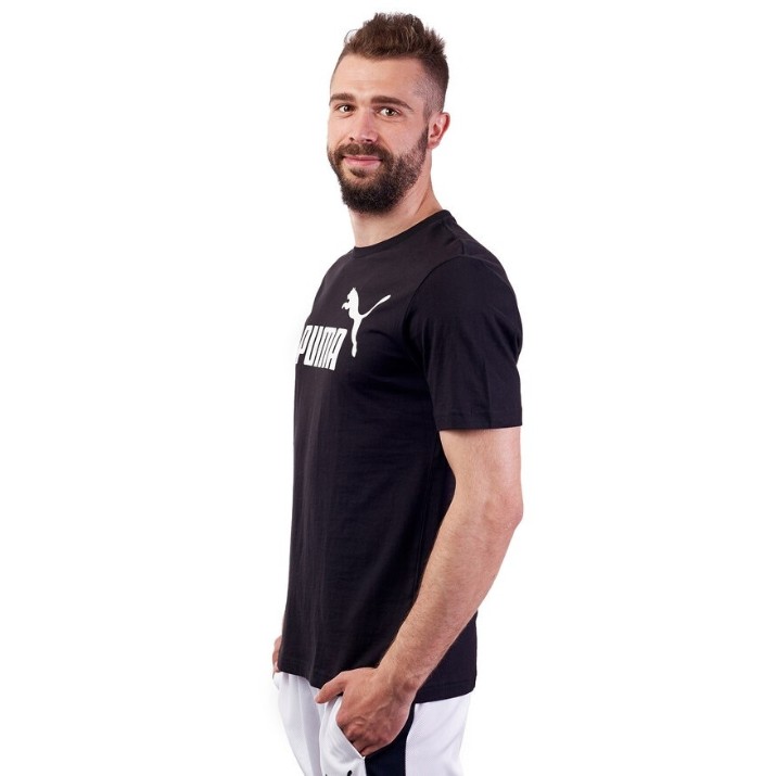 Мужская футболка Puma Ess Logo Tee Cotton Black XXL