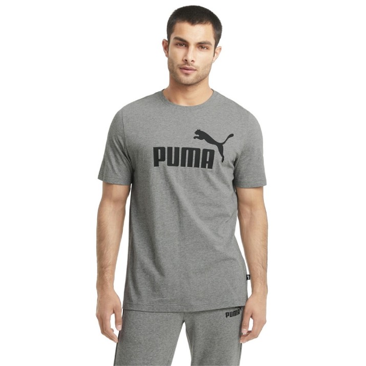 Мужская футболка Puma ESS Logo Tee Medium Gray Heather S