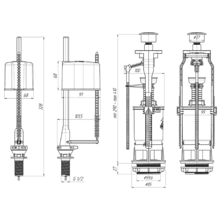 Сливная арматура Ani Plast WC6550