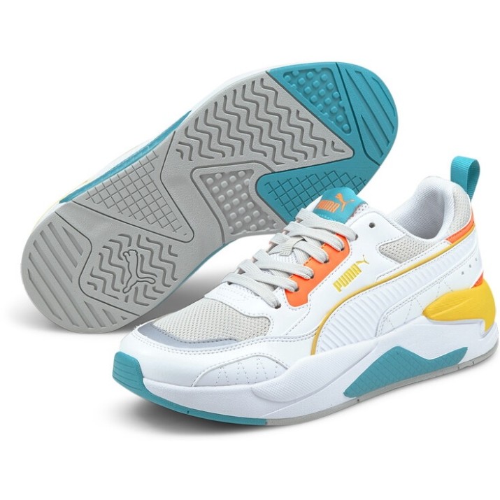 Adidași pentru dame Puma X-Ray 2 Square Puma White/Gray Violet/Nrgy Peach/Viridian Green 38