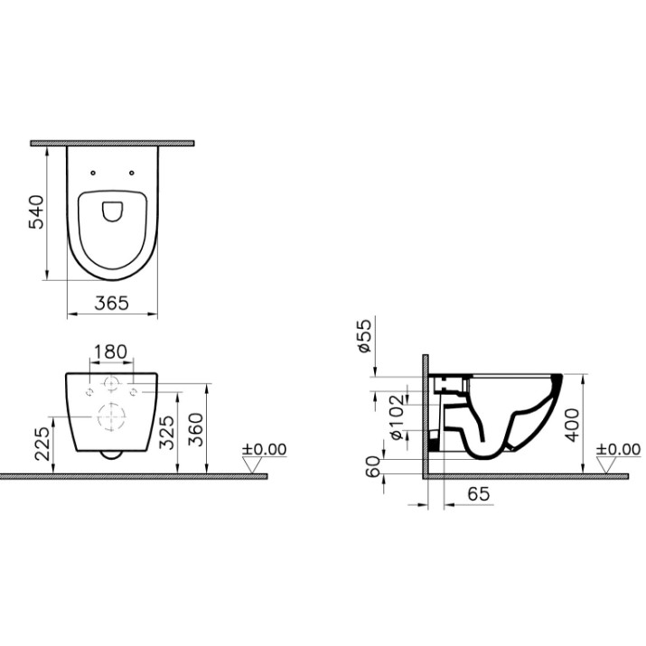 Vas WC Vitra Sento Wall Hung (7748B001-0101)