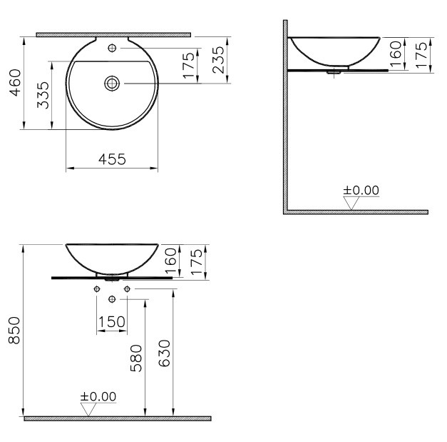 Умывальник Vitra Options (6166B003-0001)