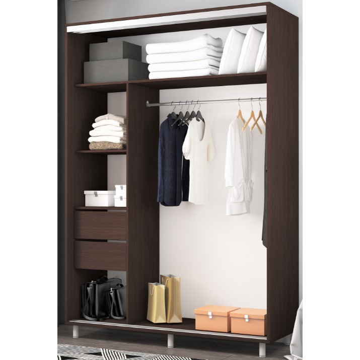 Шкаф-купе Mobildor-Lux Aron S 130x220 (2226 Wenghe) K2