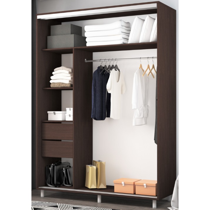Шкаф-купе Mobildor-Lux Aron S 130x220 (2226 Wenghe) K3